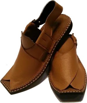 Brown Leather Sandals Product Photo PNG image