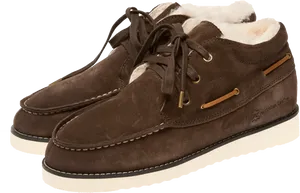 Brown Leather Sneakers Winter Style PNG image