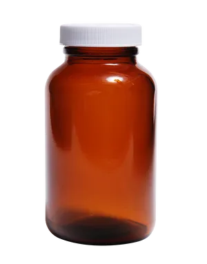 Brown Medicine Bottle White Cap PNG image