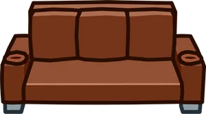 Brown Modern Sofa Illustration PNG image