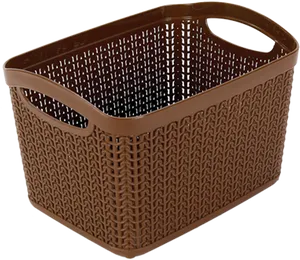 Brown Plastic Woven Basket PNG image