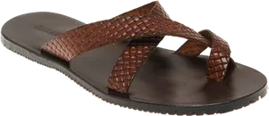 Brown Woven Leather Sandal PNG image