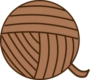 Brown Yarn Ball Illustration