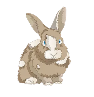Brownand White Cartoon Rabbit
