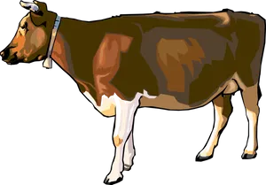 Brownand White Cow Illustration PNG image
