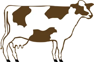 Brownand White Cow Illustration PNG image