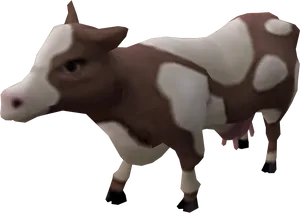 Brownand White Cow3 D Model