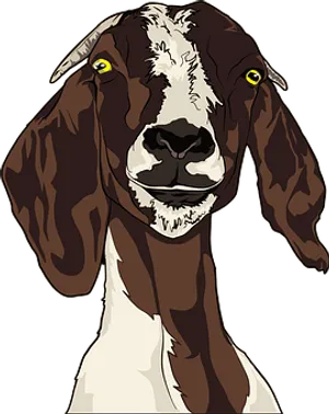 Brownand White Goat Portrait