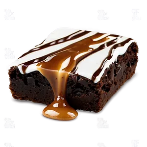 Brownie With Caramel Drizzle Png 9 PNG image