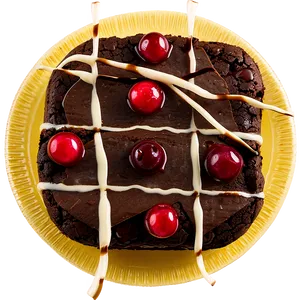 Brownie With Cherries PNG 06122024 PNG