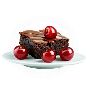 Brownie With Cherries PNG Jtk PNG