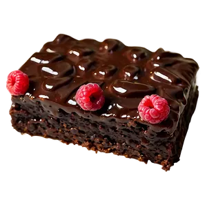 Brownie With Raspberries Png 06122024 PNG image