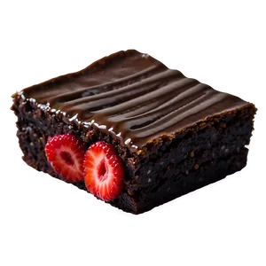 Brownie With Strawberries PNG Wql PNG