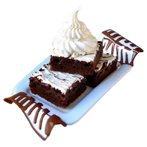 Brownie With Whipped Cream PNG Kxr PNG