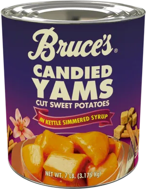 Bruces Candied Yams Cut Sweet Potatoes Can PNG image