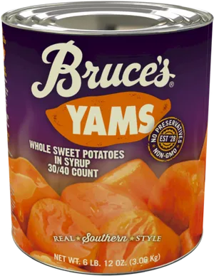 Bruces Yams Canned Sweet Potatoes PNG image