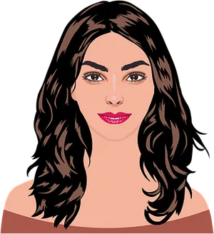 Brunette Woman Vector Portrait PNG image