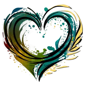 Brush Stroke Heart Outline PNG Hwo PNG
