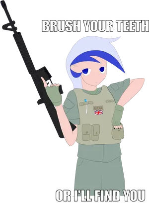 Brush Your Teeth Threatening Meme PNG image