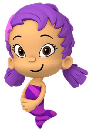 Bubble Guppies Character Purple Hair PNG image
