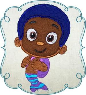 Bubble Guppies Embroidered Character PNG image