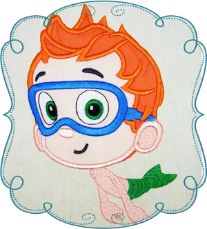 Bubble Guppies Embroidered Character PNG image