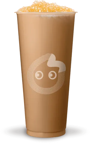Bubble Tea Cupwith Tapioca Pearls PNG image