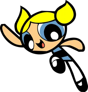 Bubbles Powerpuff Girls Flying PNG image