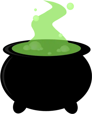 Bubbling Green Potion Cauldron PNG image