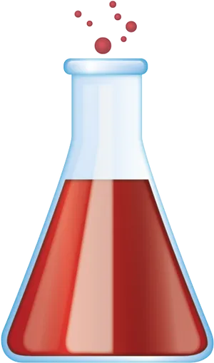 Bubbling Red Liquidin Flask PNG