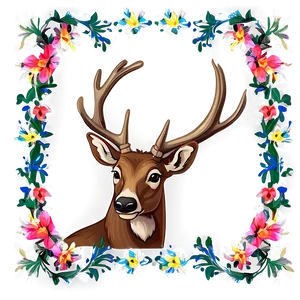 Buck In Floral Frame Png 06252024 PNG image