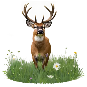 Buck In Spring Meadow PNG 06252024 PNG