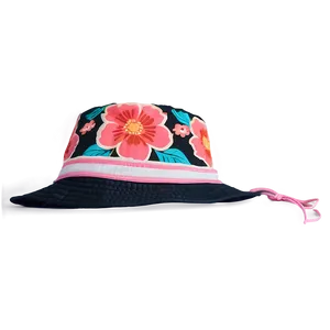 Bucket Hat With Flowers PNG 05252024