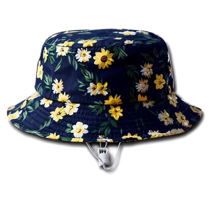 Bucket Hat With Flowers PNG Qpu