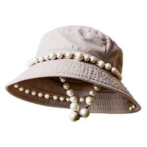 Bucket Hat With Pearls PNG 05252024