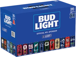 Bud Light N F L Team Cans Packaging PNG