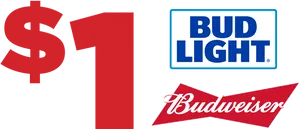 Bud Light One Dollar Promotion PNG image