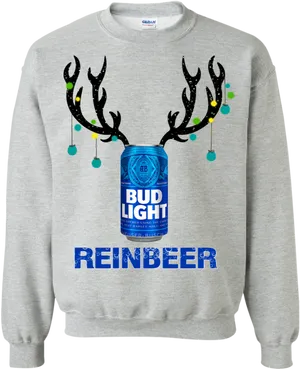 Bud Light Reinbeer Holiday Sweatshirt PNG image