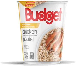 Budget Instant Noodles Chicken Flavor Packaging PNG image