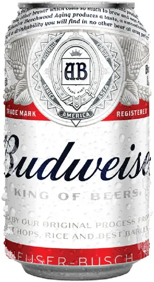 Budweiser Beer Can Closeup PNG image