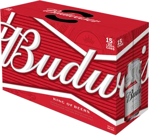 Budweiser15 Pack Beer Cans Packaging PNG image