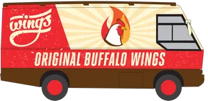Buffalo Wings Food Truck Illustration PNG