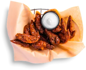 Buffalo Wingswith Dipping Sauce PNG