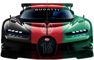 Bugatti Race Car Tajikistan Flag Livery PNG image