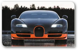 Bugatti Veyron Orange Black Front View