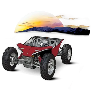 Buggy At Sunrise On A Mountain PNG 06252024
