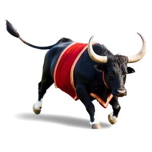 Bull Charging Matador PNG 05242024