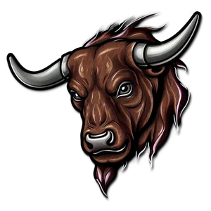 Bull Head In Flames PNG 06132024