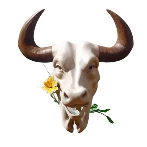 Bull Head With Flowers PNG Mmi76 PNG