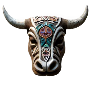 Bull Head With Tribal Marks PNG Clq17 PNG